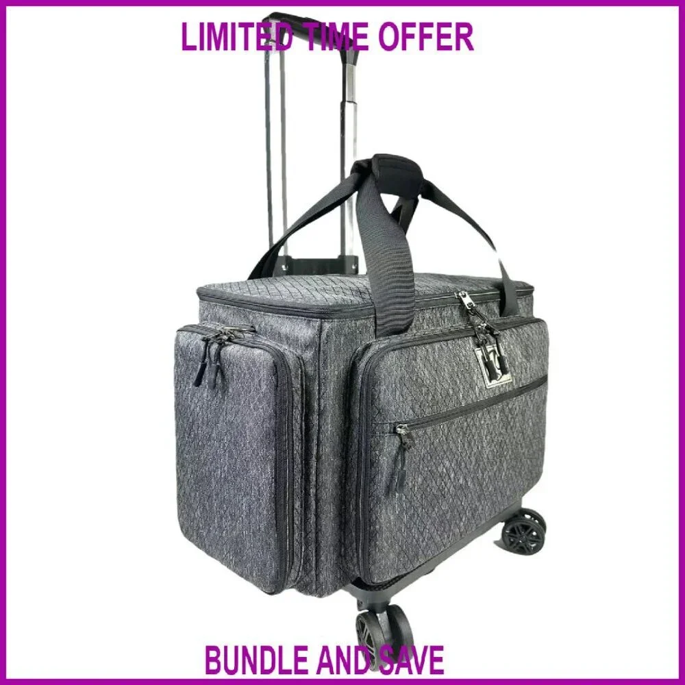 Rolling Teacher Bag with 5 360-Degree Wheels, Fits 15.6